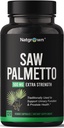 Natgrew Saw Palmetto pro muže 500mg - Prostate Health Supplement s DHT blokádou pro vypadávání vlasů a močení - 120 Vegan Kapsle - Non- GMO, gluten- bez