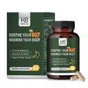 Herbal BEE Gut Zdraví - Plynové a nafouklé úlevy, Zácpa, Leaky Gut Opravy - Gut Cleanse & Obnovit Digestion - Podpora regularity, Colon Cleanser, 60 Kapsle
