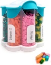Extra Velké Pill Organizátor Denní, Týdenní, Měsíční dodatek Lahvička, Roztomilý Blossom Pill Dipenser se 7 XL Compartments, Easy- Open Pill Box pro vitamíny, Léky, Štítky (Teal)