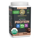 Sunaboratory Organic Plant Based Powder 124; Vegan Organic Protein Powder with BCAA Amino Acids Plus Recovery Minerály & Botanicals B124; Non- GMO Soy Dairy & Gluten Free (Chocolate, 20 Servings)