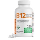 Bronson Vitamin B12 1000 mcg Trvalé uvolnění Premium Non GMO tablety podporuje nervový systém, zdravé funkce mozku a výroba energie, 250 Počet