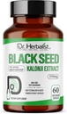 Dr. HERBALIST Black Seed Extract 350mg - 60 Vegan Kapsle 124; 10: 1 Extrakt = 3,500mg Syrové černé semeno prášek 124; Premium Nigella Sativa Dodatek 124; High Thymoquinone Install 124; Přírodní Wellness Podpora