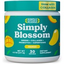 Jednoduše Blossom Nutrition Daily Green & Superfood Powder + Collagen + Probiotika pro ženské stravitelné zdraví a nadýmání úlevy. Nápověda Your Health Bloom - 30 Day Supply - Mango
