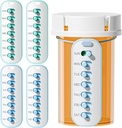 Odaro 4 Pack Pill Upomínka, Lanyad nebo nálepka Pill Tracker, Práce s většinou lahví, Reuse Medication Tracker Výměna vitaminu Týdenní (7 den) Pořadatel medicíny