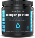 Kolagen Peptidy Prášek - Zvýšená absorpce, Dvojité hydrolyzované, Tráva Fed, Keto Protein prášek s vitamínem C - Premium doplněk pro růst vlasů, kůže, hřebíky, spojky & kosti, bez příchutí