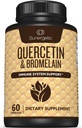 Sluneční Premium Quercetin & Bromelain dodatek - Výkonný komplex Quercetin Bromelain na podporu imunitního systému a sezónní podpory - Quercetin 1000mg per Serving - 60 Kapsle