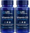 Life Extension Vitamin D3 5000 IU, 120 Softgels (Balení po 2)