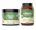 Organic Kelp Powder 8oz & Pure Alfalfa Leaf 100 Kapsle Bundle