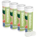 Drinklits Lemon- Lime Daily Electrolyte Hydration Tablety (4) Trubka Bundle 124; Přírodní sportovní nápoj - 0g Cukr - Výborný Flavor 124; 40 Servings - 10 Tablet per Tube