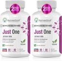 Jen jeden denně metylovaný multivitamin s methyl B12, Quatrefolový methylfolát, čistý doplněk MTHFR pro muže a ženy bez železa, 2 láhve (60 Vegan kapsle), USA- Made