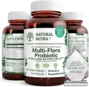 Natural Nutra Ultimate Flora Probiotic pro ženy a muže, Pomáhá zlepšit trávení, přispívá k celkovému zdraví, Promotes imunitní systém, Multi- kmen s Lactobacillus, Acidophilus, 60 Kapsle