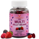 Multivitamin Jelly Fazole - Žvýkací vitamíny Gummie se zinkem pro děti - Imunitní podpora vitamínové doplňky - Vegetariánské multivitamíny Gumový dodatek pro děti - 120 Berry Fazole