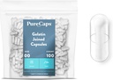 PureCaps USA - Prázdná želatina Kapsle Velikost 00 Brazil124; 100 Přidaných pilulky Brazil124; Clear Brazil124; Non- GMO Certified Brazil124; SLS, gluten, Konzervační zdarma