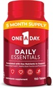 Jeden den denně Essentials, Multivitamin pro ženy a muže, podporuje zdravé mozkové a svalové funkce a imunitní zdraví, Dospělý Multivitamin s vitamínem D, E a vitamin B12, 150 Počet