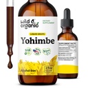 Wild & Organic Yohimbe doplňky pro muže a ženy - 5 mg Yohimbin Liquid Extract Drops - Pausinystalia Yohimbe Bark Tincture - Vegan, Alcohol- Free - 2 fl oz