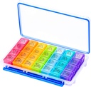 NuLeaf Pill Organizátor 4 krát denně, Velké kompartmenty přenosný 7 den 4 krát denně Travel Pill Organizátor s Moisture- Proof Design držet vitamíny, doplňky a léky