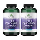 Swanson Triple Magnesium Complex - Minerální doplněk - Přírodní podpora - Nosný citrát, oxid a aspartát - (300 kapslí, 400mg každé, 2 balení)