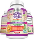 FRESH HALTHCARE Multi kolagen pilulky s typem I, II, III, V & X Peptidy s vitaminem C, Hyaluronic acid - Podporuje zdravé vlasy, kůže, nehty a klouby - 120 Kosher Kapsle