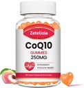 CoQ10 Gummies, 5X Lepší absorpční koenzym Q10 pro podporu buněčné energie a antioxidantů, 60 Broskvové Gummies