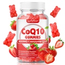 softbear CoQ10 Gummies 400mg Coenzym Q10 dodatek pro dospělé, High Absorption coq10 Plus Omega-3, hořčík, vitamin B3 & zinek pro celulární energii a antioxidant, Strawberry Flavor 60 Počet