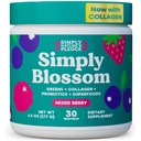Jednoduše Blossom Nutrition - Daily Green & Superfood Powder + Collagen + Probiotika pro ženské trávicí zdraví & Bloating Relief. Nápověda Vaše zdraví Bloom - 30 denní zásobování