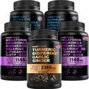 MEDCHOICE Turmeric & Ginger (120ct), Sleep Melatonin (180ct), a Nootropní Brain (120ct) Doplněk Bundle - Wellness Trio pro mozek, spánek, a imunitní podpora - Vegan, Non- GMO, gluten- bez