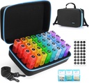 Měsíční Pill Organizátor 3X denně, Měsíční Pill Organizátor 3 krát denně, Medicine Pill Krabice s 30 Denní Compartments 32 Day Držák pilulek s Hard Travel Pouzdro pro vitamín, dodatek a léky