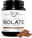 Muscle Feat Grass-Fed syrovátkový protein izolát, všechny přírodní hormon zdarma pastviny zvýšené, syrovátkový izolát protein prášek pro muže a ženy, čisté, gluten- zdarma, Delicious izolát protein - čokoláda, 1LB