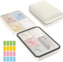 Restree Weekly Pill Organizátor, Magnetická vlhkost Proof Pill Pouzdro, Velká kapacita cestovní Pill Box s vnitřním čirým víkem pro vitaminy, doplňky, a denní léky 8 Kompartment (White)