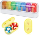 French Travel Pill Organizer, 14 Compartments Daily Pill Organizátor Přenosný Pill Pouzdro Detacable Daily Pill Box pro Kapesní kapsa držet vitaminy, Cod Játra olej, doplňky a léky -White