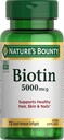 Přírodní Bounty Biotin 5000 mcg Caps, 72 ct