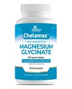 Chelamax Magnesium Glycinát. Dead Sea Sourced, 100% česaná hořčík pro podporu spánku, svalové křeče, zdraví kostí. Vyrobeno v USA, třetí Party Testováno, Heavy Metal Free, Glicinato de Magnesio Kapsle.