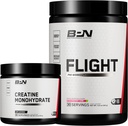 BARE VÝKONNOST VÝPOČET BPN Creatine Monohydrát & Flight Pre Workout (Strawberry Kiwi) Bundle