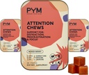 PYM Pozor Žvýkací podpora pro prokrastinace, Focus & Productivity, 60 Počet 124; 518mg L- karnitin, 54mg tyrosin, 11mg L- Taurin - Caffeine- Free 124; All- Natural Mood Boost Dodatek Vyrobeno v USA