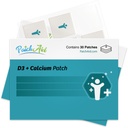 Patchaid D3 / Vápník Topical Patch 124; Podporuje sílu kostí a vápník 124; 8 Hodinové oblečení pro lepší absorpci 124; 30 denní dodávky
