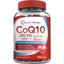 Lékařské recepty CoQ10 200mg Per Serving, High Absorption Coenzym Q10 dodatek s olivovým olejem, srdce a cévní zdraví, Energy Production & Antioxidant Support, 2 Měsíční dodávky, 120 Softgels