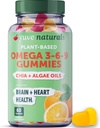 Yuve Vegan Omega 3-6-9 & DHA Gummies - Delicious for Kids, Men & Women - Made from Algae & Chia - NO Fish Oil, NO Krill - Essential Fatty Acid Supplement - Non- GMO, Gluten- Free, Plant- based - 60ct