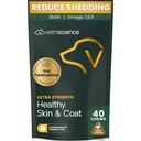 VetriScience Extra Síla Zdravá kůže & Coat Chews, Omega Plus doplněk pro psy, s vyváženou Omega 3, 6, 9, Rybí olej a biotin, Zdraví kůže, Růst a lesk, Duck, 40 Počet