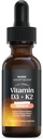 Nutrition Rise Vitamin D3 K2 Kapky 5000 IU: Imunity Vitamíny, Podpora energie, Well- Being & Joint Comfort, Vegetarian, Easy to take Liquid Formule for MCT Oil, Gluten Free, 1 fl oz