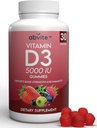 Plant- based Extra Strength Vitamin D3 5000IU Doplněk Gummies. Gluten Free a bez umělých příchutí. Podporuje zdraví kostí a imunitu. Vyrobeno v USA .30 Počet (30 Day Supply)