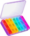 Asprink Pill Organizátor 3 krát denně, Velký Pouzdro s 21 Commercial Travel Pill Organizer, Hold Vitamíny, Medicine