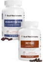 Skutečné houby Vitamin D2, zinek (120ct) a Reishi 415 (90ct) Bundle s Chaga - Přírodní podpora imunity, lepší spánek, a relaxace - Vegan, gluten zdarma, Non- GMO, organické houby extracts