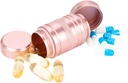 Malý Pouzdro na pilulky Kovový Pill Kontejner - Vodotěsný Pouzdro na kapesní kabelku, Denní Travel Pill Holder 2 krát denně, Portable Medicine Organizátor pro vitamín, Rybí oleje, doplňky Pink 1 Pack