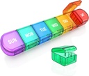 Velký týdenní pilulkový organizátor, Acedada detekovatelný Pill Box 7 Day, přenosný Travel Daily Medicine Pill Organizátor, Pill Container 1 čas denně, Vitamin Case Holder pro doplněk stravy, RB