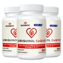 Ubiquinol CoQ10-600mg-Softgel, Aktivní Coq10 Ubiquinol dodatek s vitaminem E & Omega 3, 6, 9, Vysoká absorpce -Coenzyme-Q10, Výkonný antioxidant pro výrobu energie, Testováno, 180 Počet