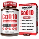 Benevolent Pure CoQ10 200mg Softgels s BioPerine ® pro Max Absorpce, Ubiquinon Coenzym Q10 dodatek pro srdeční zdraví, Energy Production, Zdravé stárnutí a antioxidant Support, 100 Softgels
