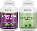 Purely holistic grape seed Extract 400mg + Hawthorn Berry 665mg Bundle - 400 Vegan Kapsle - Made in USA
