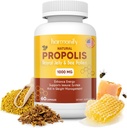 Bee Pollen Propolis Royal Jelly Extract with Carob, Pure Imunitary Supplement, Gluten- Free, Vegetarian Capsules, 1000 mg