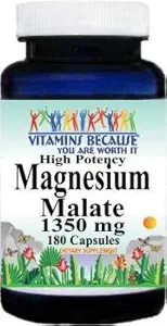 Vysoká potence hořčíku Malate 1350 mg 180 Kapsle Dietní doplněk Serving Size 3 Kapsle