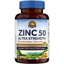 Vitalitown Chelated Zinek 50 mg, Zinc Picolinate & Gluconate, 60 Veggie Kapsle, Well- Absorbovaný, imunitní systém, Zdravá kůže a vývoj, Vegan, NO gluten, Non- GMO